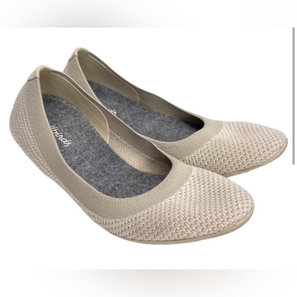 ALLBIRDS Tree Breezers Ballet Flats Limited Edition Cream Hush Size 8 - Picture 2 of 4